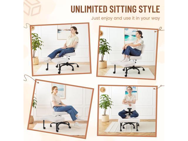 Homall Ergonomic Cross Legged Office Desk Chair with Wheels, 360° Swivel and Adjustable Height for Meditation and ADHD,Criss Cross Kneeling Chair...