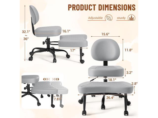 Homall Ergonomic Cross Legged Office Desk Chair with Wheels, 360° Swivel and Adjustable Height for Meditation and ADHD,Criss Cross Kneeling Chair...