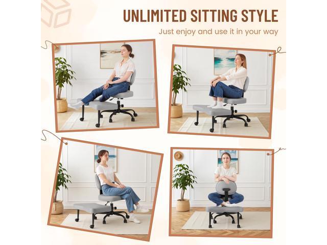 Homall Ergonomic Cross Legged Office Desk Chair with Wheels, 360° Swivel and Adjustable Height for Meditation and ADHD,Criss Cross Kneeling Chair...