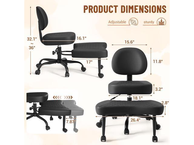Homall Ergonomic Cross Legged Office Desk Chair with Wheels, 360° Swivel and Adjustable Height for Meditation and ADHD,Criss Cross Kneeling Chair...