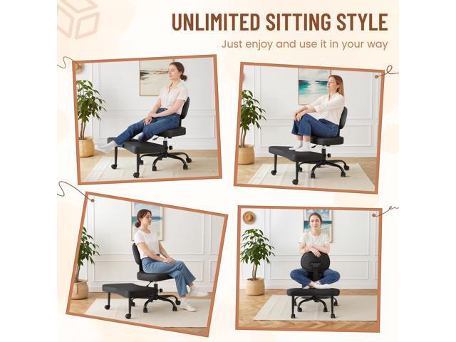 Homall Ergonomic Cross Legged Office Desk Chair with Wheels, 360° Swivel and Adjustable Height for Meditation and ADHD,Criss Cross Kneeling Chair...