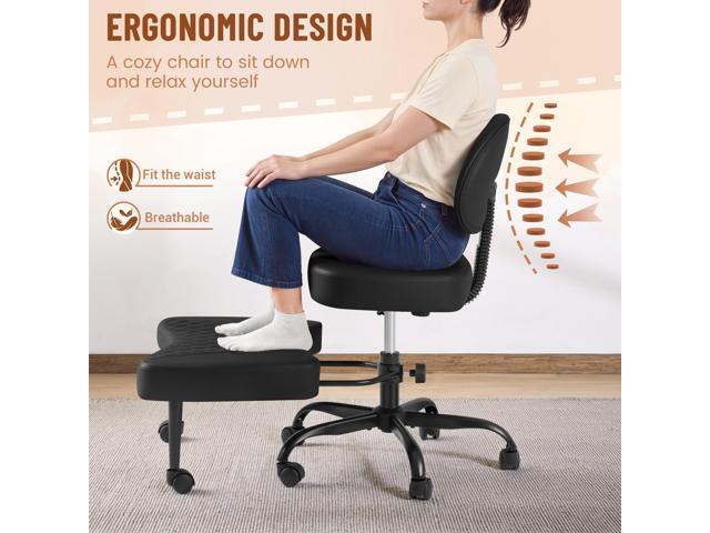 Homall Ergonomic Cross Legged Office Desk Chair with Wheels, 360° Swivel and Adjustable Height for Meditation and ADHD,Criss Cross Kneeling Chair...