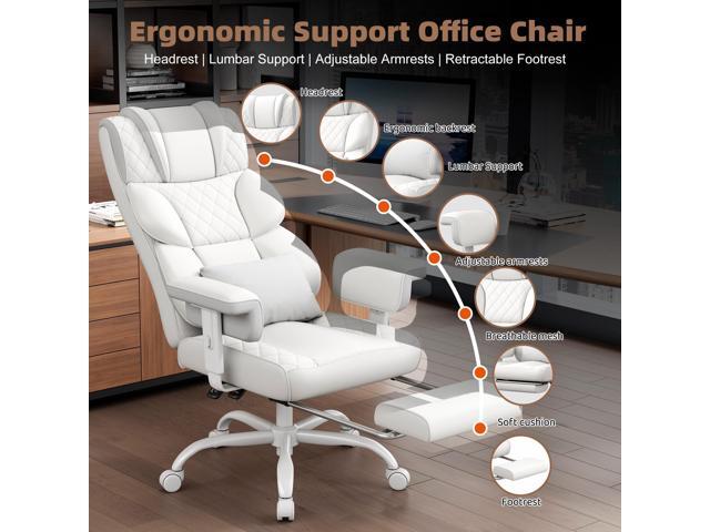 Vonesse Big and Tall Office Chair, Desk Chair with Soft Adjustable Armrests, Ergonomic High Back Gaming Chair with Lumbar Support, Executive...
