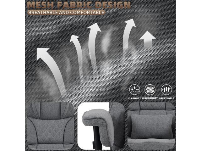 Vonesse Big and Tall Office Chair, Computer Chair with Soft Adjustable Armrests, Ergonomic Gaming Chair with Breathable Linen Design, Executive...