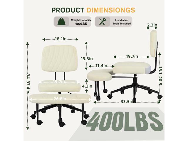 Ergonomic Cross Legged Office Chair with Wheels, Wide Seat and Backrest for Meditation, ADHD Cross Legged Office Chair with Adjustable Height,...