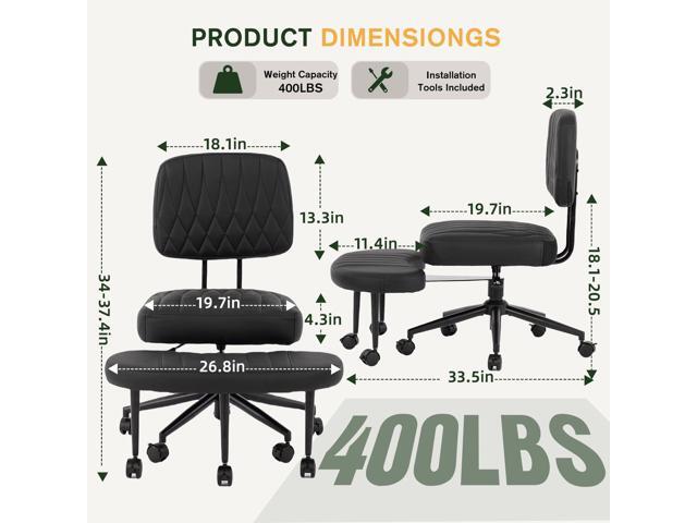 Ergonomic Cross Legged Office Chair with Wheels, Wide Seat and Backrest for Meditation, ADHD Cross Legged Office Chair with Adjustable Height,...