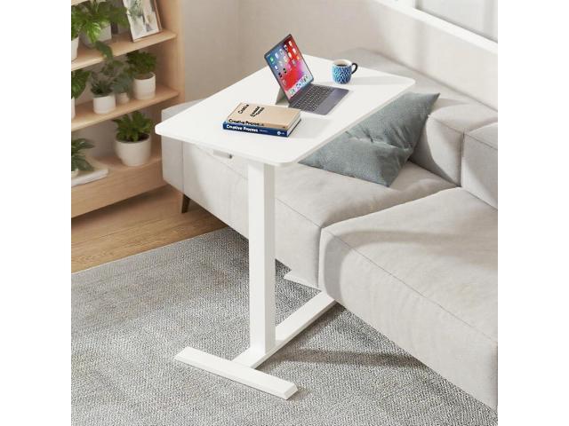 Mobile Small Standing Desk with Hidden Wheels, Portable Rolling Laptop Desk, Rolling Computer Cart Movable, Adjustable Height Computer...