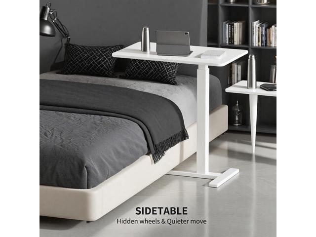 Mobile Small Standing Desk with Hidden Wheels, Portable Rolling Laptop Desk, Rolling Computer Cart Movable, Adjustable Height Computer...