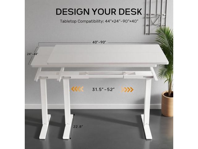 Dual Motor Standing Desk Frame with 330 lbs, Electric Adjustable Legs, Compatible Desktop Size 40-90, 3 Memory Height Settings Stand up Desks Frame...