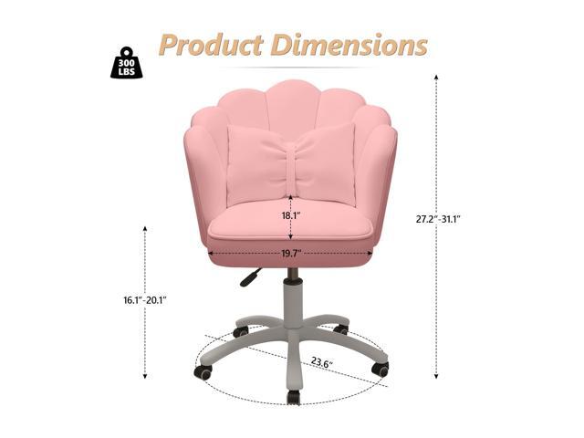 Home Office Desk Chair Swivel Rolling Vanity Chair with Silent Wheels and Comfortable Back, Adjustable Height Upholstered Computer Task Chair for...