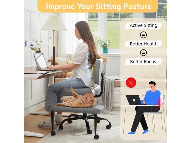 Cross Legged Office Chair with Wheels, Criss Cross Chair with Wider Thicken Seat, ADHD Meditation Chair with Adjustable Footstool for Adults, Yoga...