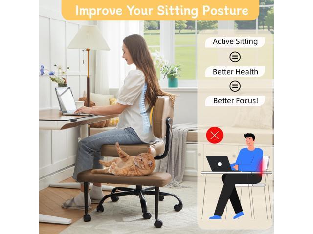 Cross Legged Office Chair with Wheels, Criss Cross Chair with Wider Thicken Seat, ADHD Meditation Chair with Adjustable Footstool for Adults, Yoga...
