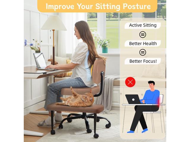 Cross Legged Office Chair with Wheels, Criss Cross Chair with Wider Thicken Seat, ADHD Meditation Chair with Adjustable Footstool for Adults, Yoga...