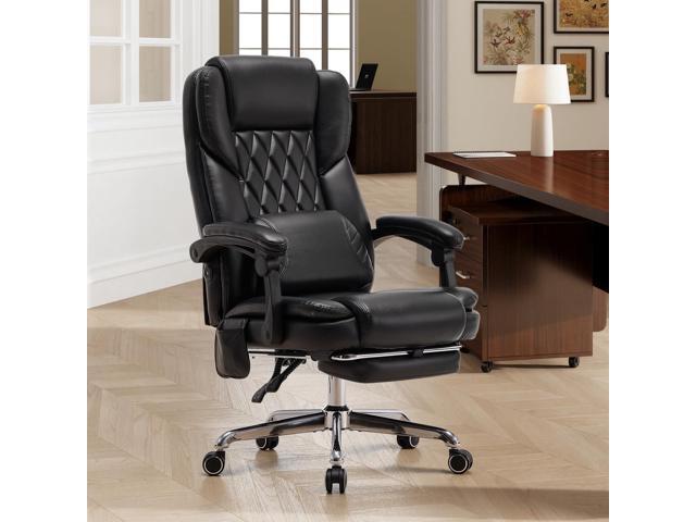 500LBS Massage Office Chair with Foot Rest, 3D Kneading Massage Home Office Desk Chairs, 22.83 Wide Big and Tall Office Chair for Heavy People,...