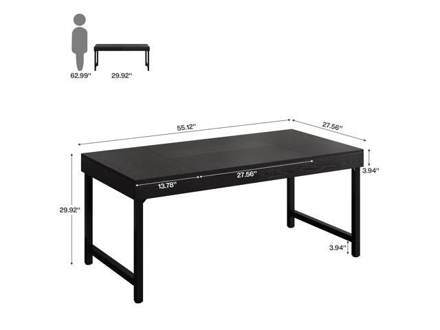 Tribesigns 55' Industrial Executive Desk for Home Office, Rustic Simple Computer Laptop Desk with Strong Metal Legs, Study Writing Table Business...