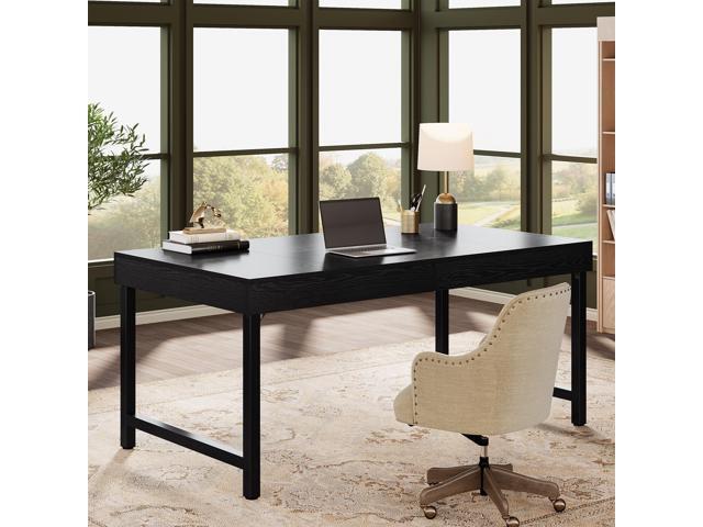 Tribesigns 55' Industrial Executive Desk for Home Office, Rustic Simple Computer Laptop Desk with Strong Metal Legs, Study Writing Table Business...