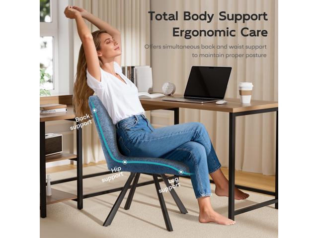 Small Desk Chair No Wheels, Swivel Velvet Vanity Chair No Arms, Armless Office Chair with Back and Metal Legs for Small Space, Bedroom, Home...
