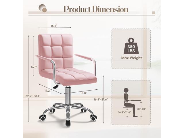 Furmax Mid-Back Office Task Chair Ribbed PU Leather Executive Chair Modern Adjustable Home Desk Retro Comfortable Work Chair 360 Degree Swivel with...