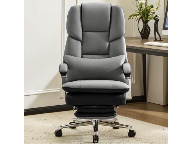 Furniliving Big and Tall Office Chair 500lbs,High Back Executive Leather Office Chair with Footrest,Wide Seat Reclining Desk Chair with Lumbar...
