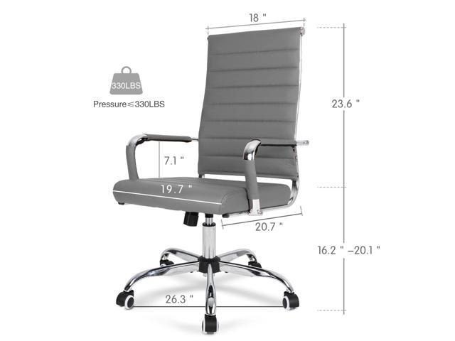 Home Office Chair Ribbed, Modern Leather Conference Room Chairs, Ergonomic Office Desk Chair, High Back Executive Computer Chair, Adjustable Swivel...