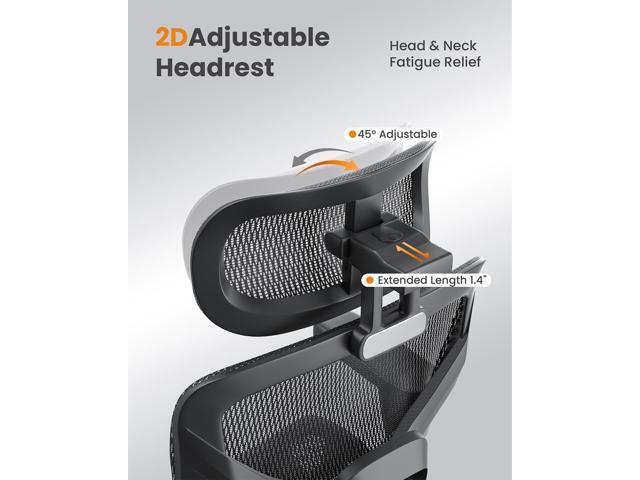 naspaluro Ergonomic Office Chair, High Back Mesh Desk Chair, 350lbs Capacity, Lumbar Support, 3D Armrest Headrest, Footrest, PU Wheels, Swivel...
