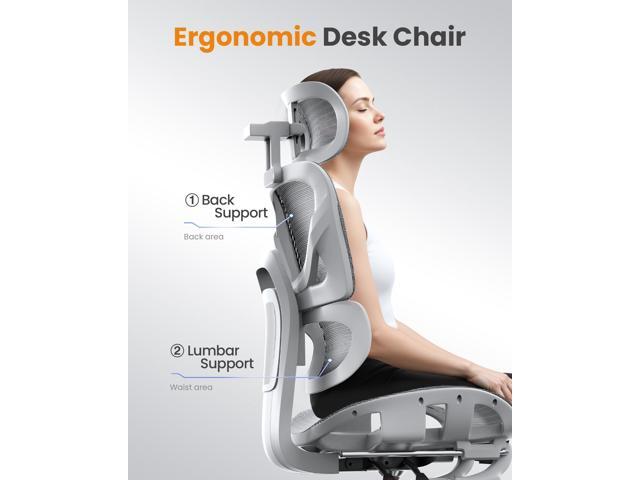 naspaluro Ergonomic Office Chair, High Back Mesh Desk Chair, 350lbs Capacity, Lumbar Support, 3D Armrest Headrest, Footrest, PU Wheels, Swivel...