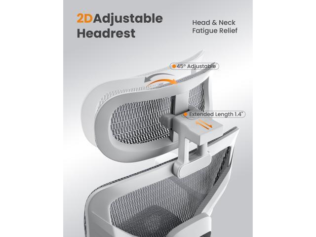 naspaluro Ergonomic Office Chair, High Back Mesh Desk Chair, 350lbs Capacity, Lumbar Support, 3D Armrest Headrest, Footrest, PU Wheels, Swivel...