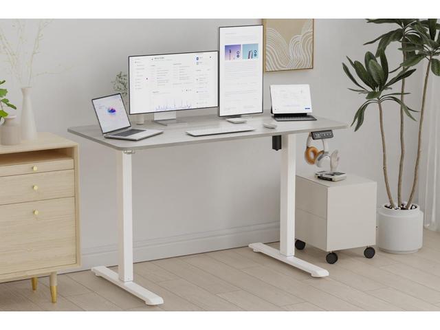 Standing Desk Height Adjustable Electric Desk 47.2 x 23.6 Inches Sit Stand up Desk, Computer Home Office Desk Memory Preset with Two-Piece Desktop...