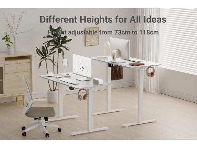 Standing Desk Height Adjustable Electric Desk 47.2 x 23.6 Inches Sit Stand up Desk, Computer Home Office Desk Memory Preset with Two-Piece Desktop...