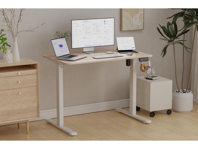 Standing Desk Height Adjustable Electric Desk 47.2 x 23.6 Inches Sit Stand up Desk, Computer Home Office Desk Memory Preset with Two-Piece Desktop...