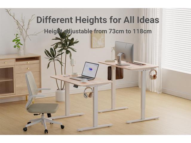 Standing Desk Height Adjustable Electric Desk 47.2 x 23.6 Inches Sit Stand up Desk, Computer Home Office Desk Memory Preset with Two-Piece Desktop...