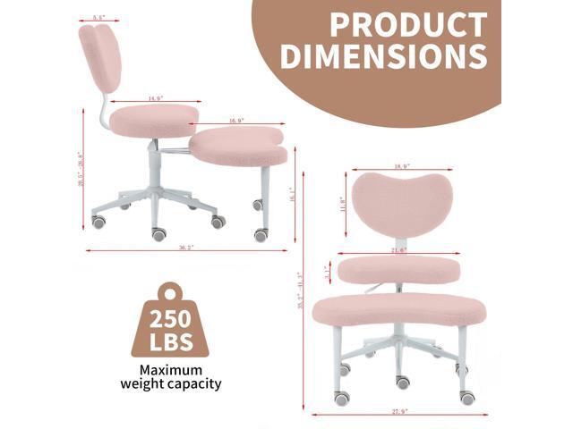 Criss Cross Office Chair with Wheels, Crossed Legged Office Chair with Adjustable Height, ADHD Chair with Lumbar Support, Meditation Desk Chair for...