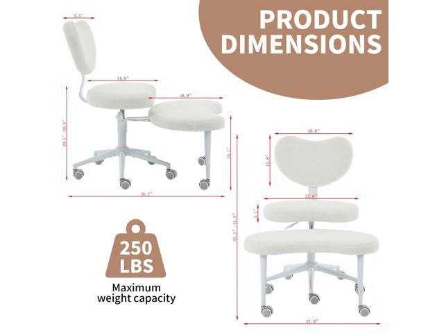 Cross Legged Office Chair for Adults, Criss Cross Office Chair with Wheels, Adjustable Meditation Chair with Lumbar Support, ADHD Desk Chair for...