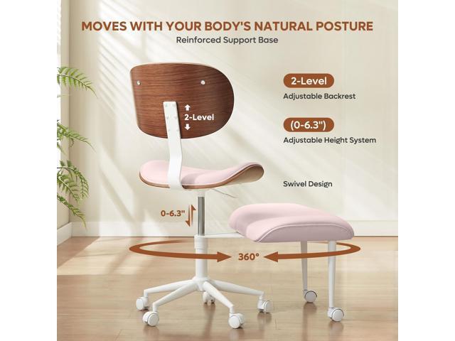 Bestier Ergonomic Cross Legged Office Chair for Women, Meditation Chair with Wider Back Support for Adults, 360° Swivel Office Chair with Wheels,...