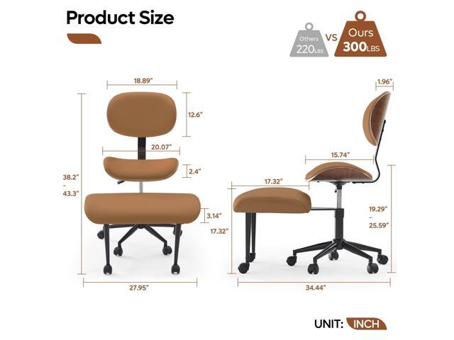 Bestier Meditation Chair with Wider Bentwood Back Support, Ergonomic Cross Legged Office Chair for Adults up to 300 lbs, 360° Swivel Adjustable...