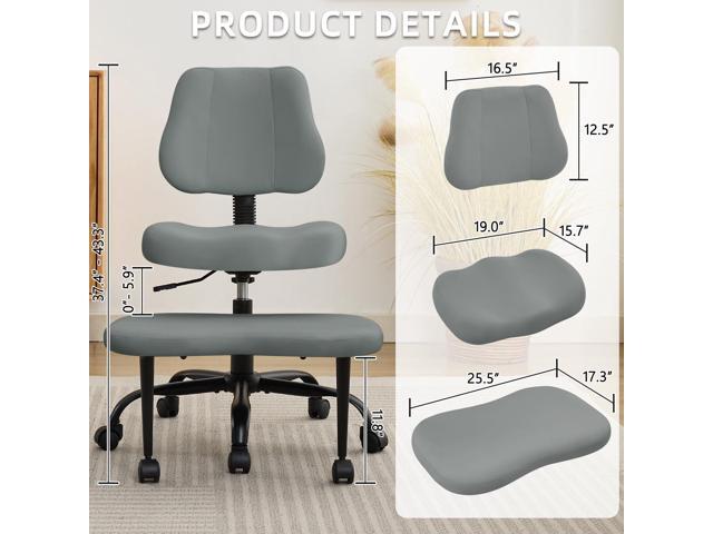 Ergonomic Cross Legged Office Chair, Criss Cross Chair with Wheels, 360°Swivel ADHD Meditation Kneeling Yoga Seat with Adjustable Height, Ergonomic...