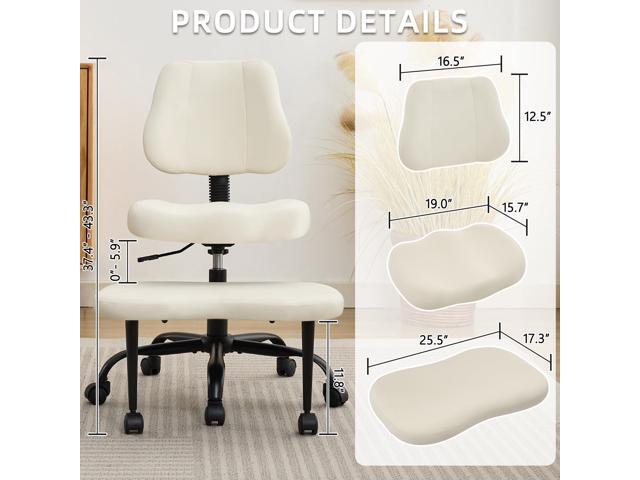 Ergonomic Cross Legged Office Chair, Criss Cross Chair with Wheels, 360°Swivel ADHD Meditation Kneeling Yoga Seat with Adjustable Height, Ergonomic...