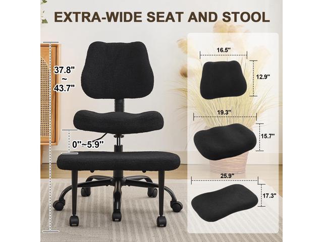 Criss Cross Legged Meditaion Chair,Exquisite Home Office Furniture,Ergonomic Kneeling with Lumbar Support and Adjustable Height Stool,for ADHD...