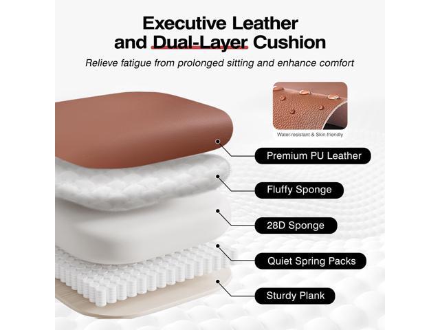 Office Chair Comfy, Big and Tall Executive Leather Chair, High Back Ergonomic Wide Chair with Footrest, Reclining Computer Desk Chair, Heavy Duty...