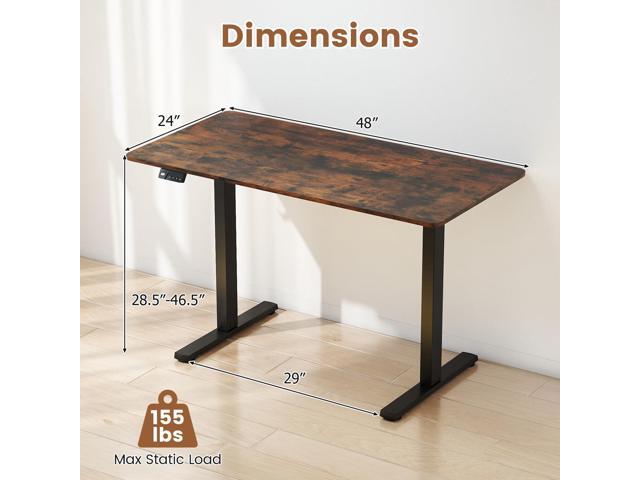 Tangkula 48' x 24' Electric Standing Desk, Ergonomic Height Adjustable Sit to Stand Desk with LED Display & 2 Memory Height Settings, Headphone...