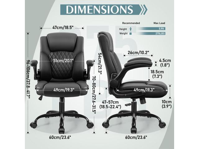 Leather Office Chair, PU Home Computer Desk Chairs with Ergonomic Back Support, 360°Swivel Free, Small Gaming Chair with Wheels and Adjustable...