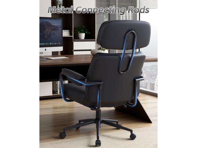 Mid-Century Home Modern Office Desk Chair, Ergonomic Computer Chair with Wheels Adjustable Height, Extra Wide Swivel Comfy Executive Task Armrests...