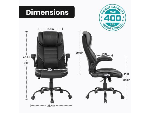 Big and Tall Executive Office Chair 400lbs for Heavy People, Ergonomic Computer Desk Chair with Lumbar Support & Adjustable Headrest, Comfy High...