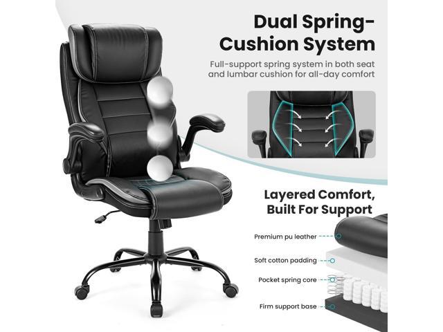 Big and Tall Executive Office Chair 400lbs for Heavy People, Ergonomic Computer Desk Chair with Lumbar Support & Adjustable Headrest, Comfy High...