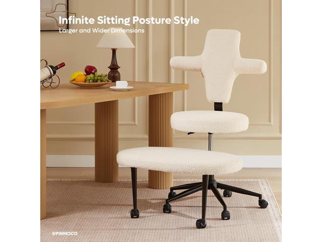 Ergonomic Cross Legged Office Chair Extra Wide for ADHD and Meditation, Kneeling Chair with 360° Swivel Wheels and Reversible Seating, Adjustable...