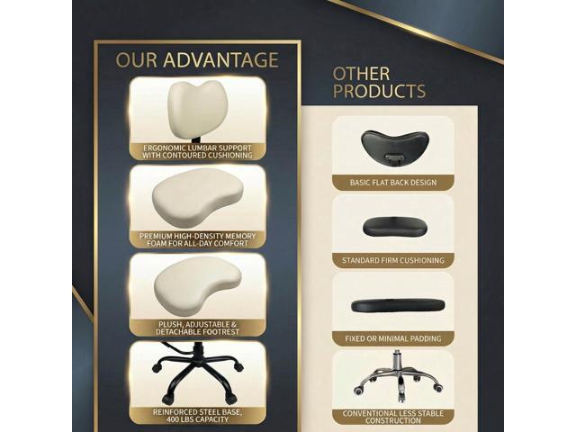 Ergonomic Criss Cross Chair, Oversized Cross Legged Office Chair with Lumbar Support & 6.7' Retractable Footrest, ANSI/BIFMA Certified ADHD...