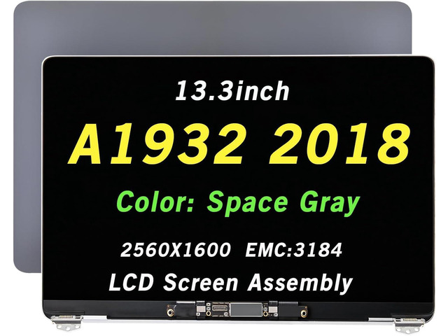 13.3in LCD Screen Display Full Top Assembly Replacement for MacBook Air Retina A1932 Late 2018 EMC 3184 MRE82 MREA2 MREE2 MRE92 MREC2 MREF2 MUQT2...