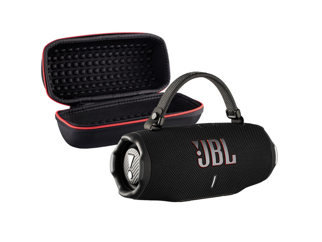 Charge 6 Portable Bluetooth Speaker (Black) IP68 Waterproof, DustProof, and DropProof, Outdoor Wireless Audio 28Hrs Playtime + Travel Case Bundle
