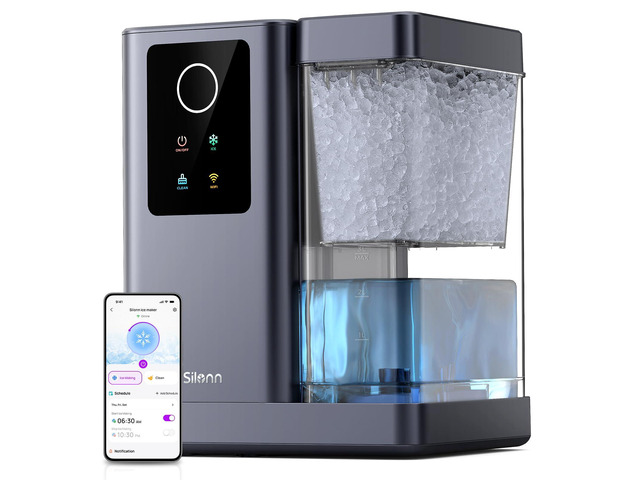 Nugget Ice Maker Countertop with APP & Voice Control, Self Cleaning Ice Machine with 3L Large Water Tank, 40 lbs/24H Soft Chewable Ice, Portable...