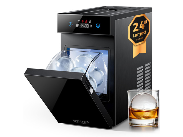 2.4' Clear Ice Ball Maker Countertop Minimal Footprint, Sphere Ice CrystalFlux Technology, 1 Pcs in 40 Mins, 32 Pcs/Day, 8H Timer, Self-Cleaning...
